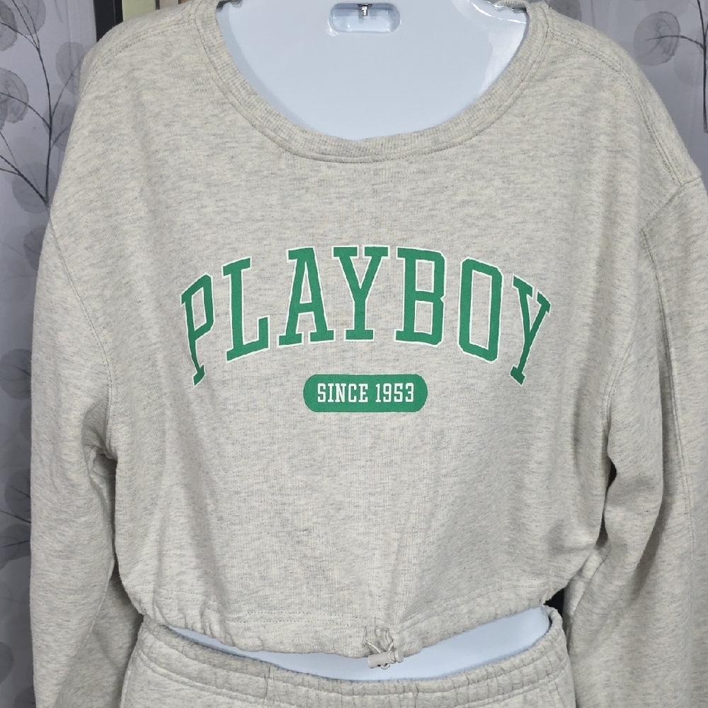 PacSun Heather Gray Lounge Set with Green Playboy Logo - Picture 5 of 15